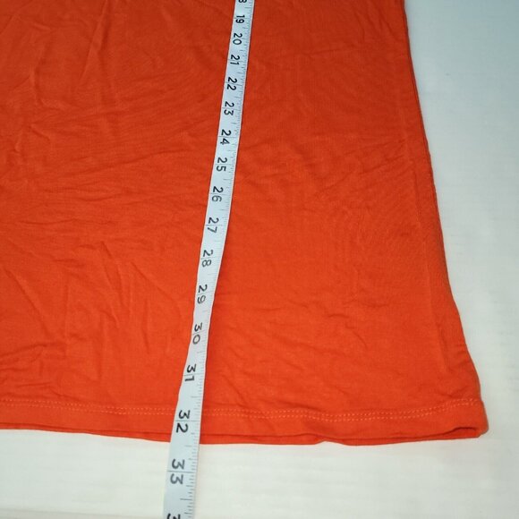 Queen Collection Shirt Womens XL Orange Tank Top Scoop Neck Slinky Tunic Length - Picture 8 of 9